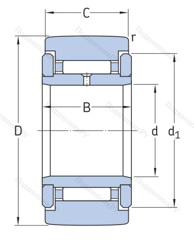 Игольчатый подшипник NATR 20 от производителя  SKF