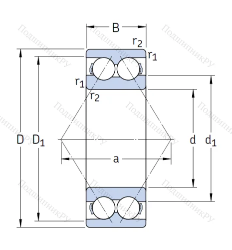Двухрядный шариковый подшипник 3208 A 2ZTN 9/MT 33 от производителя  SKF