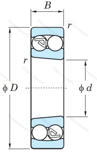 Двухрядный шариковый подшипник 2213 K от производителя  KOYO