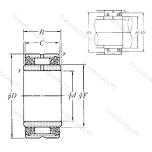 Подшипник игольчатый радиальный NA 4904LL