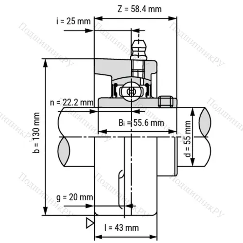 Подшипниковый узел UCFL 211 - Вал: 55 мм от производителя  LPZ