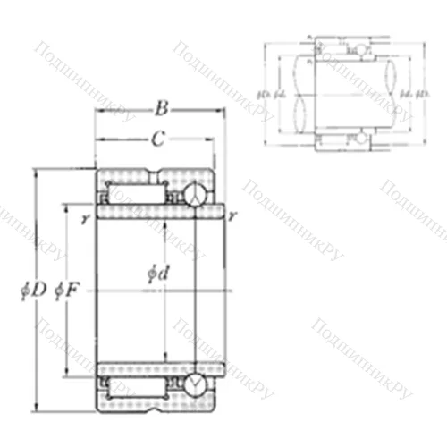 Подшипник комбинированный NKIB 5909R