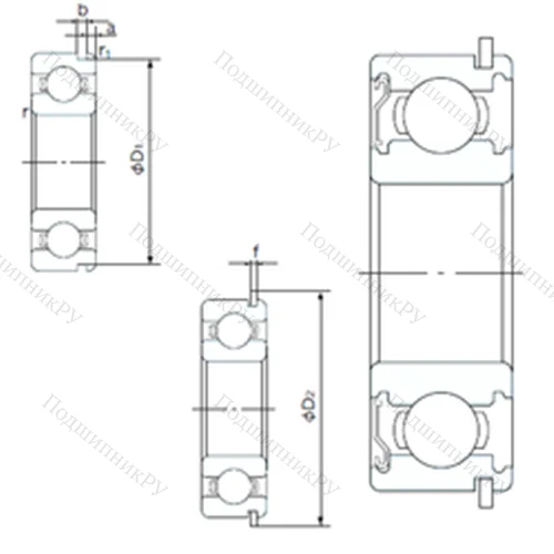 Подшипник шариковый радиальный 6201ZENR