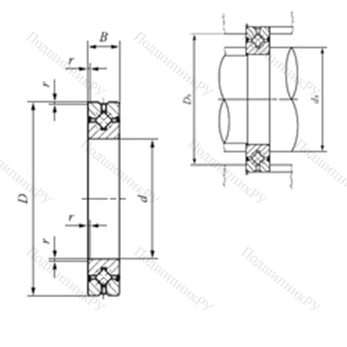 Подшипник роликовый упорно-радиальный с четырехточечным контактом CRBH 5013 A UU
