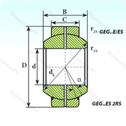 Подшипник скольжения сферический GEG 120 ES