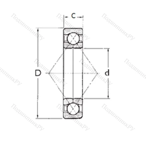 Подшипник шариковый радиально-упорный с четырёхточечным QJ 313