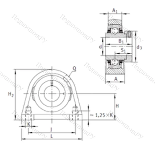 Подшипниковый узел шариковый радиальный TSHE 35-N