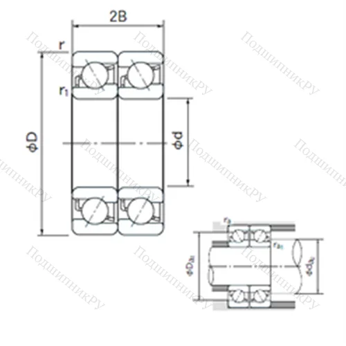 Подшипник шариковый радиально-упорный спаренный 7216CDT