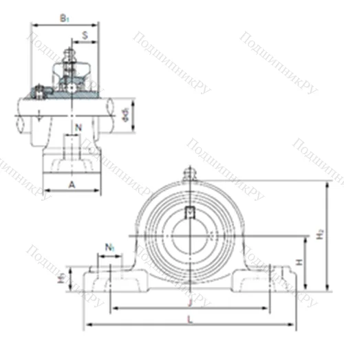 Подшипниковый узел шариковый радиальный UGP 206