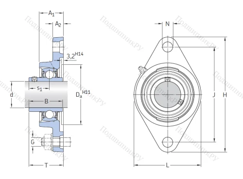 Подшипниковый узел FYTB 30 TF в Набережных Челнах