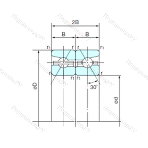 Подшипник шариковый радиально-упорный спаренный