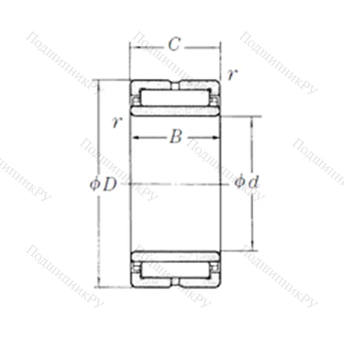 Подшипник игольчатый радиальный NA 5916