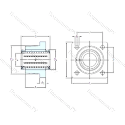 Подшипник шариковый линейный LVCR 25-2LS от производителя  SKF