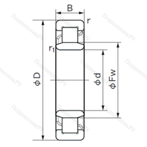 Подшипник роликовый радиальный NU 2228
