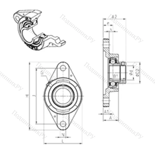 Подшипниковый узел шариковый радиальный ESFLE 201