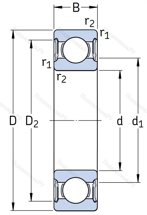 Однорядный шариковый подшипник W 61801 2RS 1