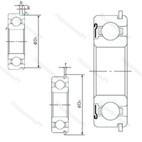 Подшипник шариковый радиальный 6812ZNR