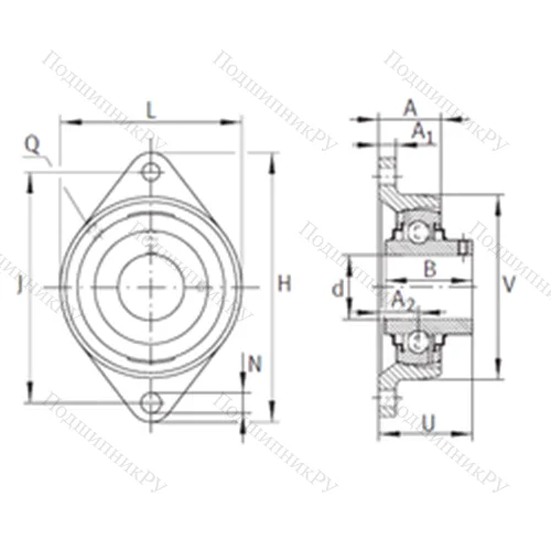 Подшипниковый узел шариковый радиальный RCJTY 1-1/4