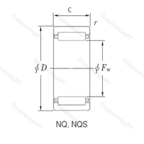 Подшипник игольчатый радиальный NQ 16/20