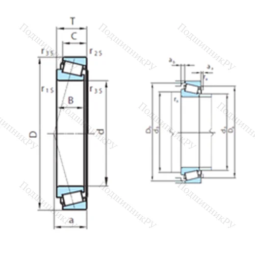 Подшипник роликовый радиально-упорный  611-301