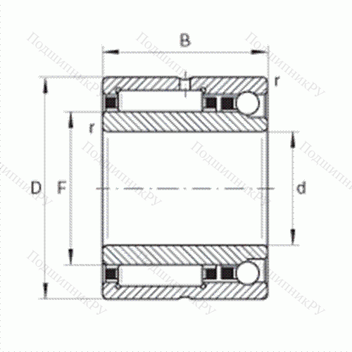Шарикоподшипник радиально-упорный комбинированный с игольчатыми роликами NKIA 5903