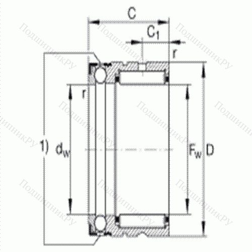 Шарикоподшипник упорный комбинированный с игольчатыми роликами NX 30